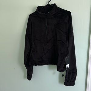 Velour half zip sweat shirt